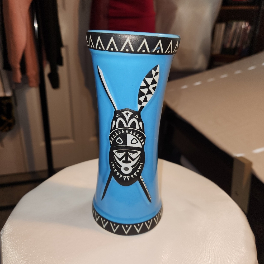 Blue Tribal Design Vase